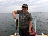 Amy Trotter with a Lake St. Clair largemouth bass
