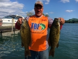 Bill Cisler with 2 nice smallmouth bass 2017 National Semi-Final