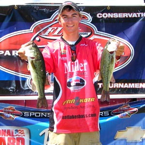 2012 TBF of Michigan older group Jr State Champion Danny Sprague with a couple nice largemouth bass from his winning limit